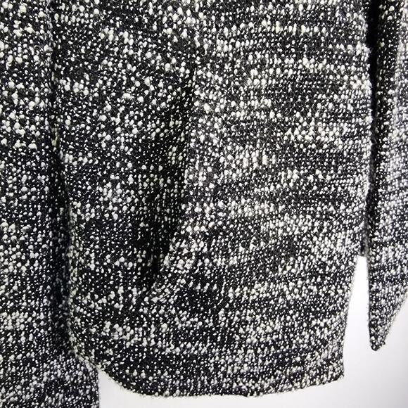 Loft Blazer Jacket Womens Size Small Tweed Black White Pockets Career Open Front - Picture 7 of 11